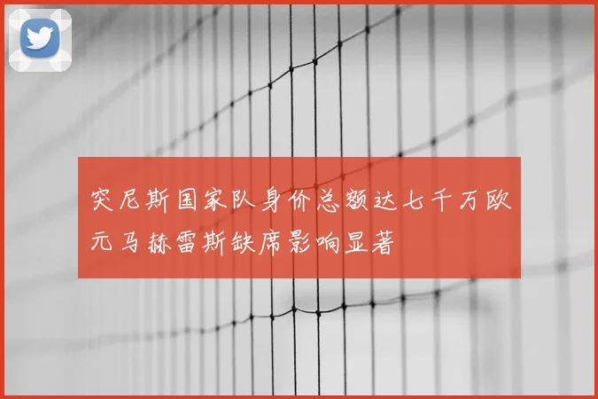 突尼斯国家队身价总额达七千万欧元马赫雷斯缺席影响显著